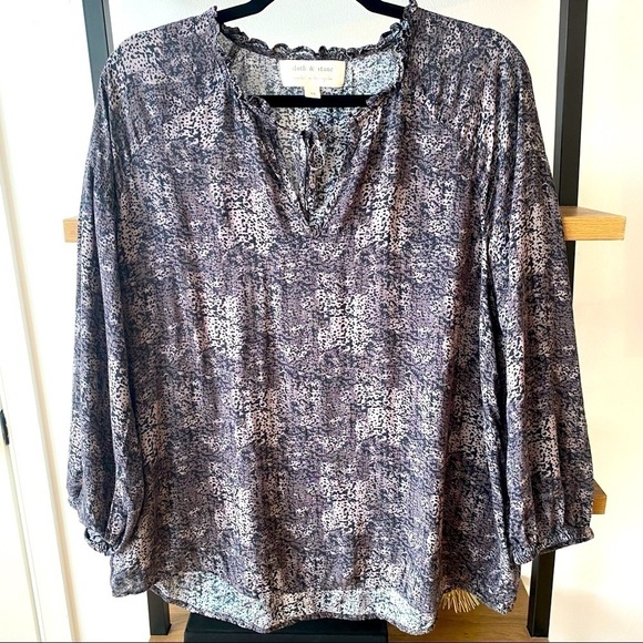 Anthropologie CLOTH & STONE Printed Blouse - Picture 1 of 4